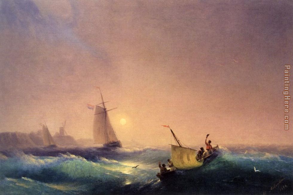 Shipping off The Dutch Coast painting - Ivan Constantinovich Aivazovsky Shipping off The Dutch Coast art painting